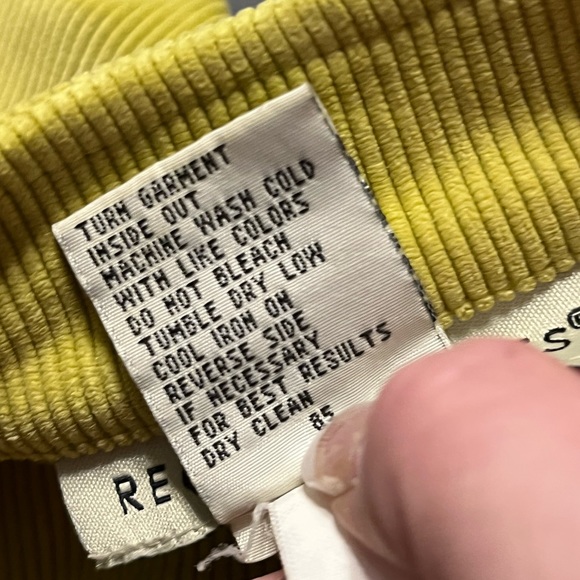 Requirements Jacket Corduroy Large Lime Green Bottom Button Loose - Picture 10 of 13